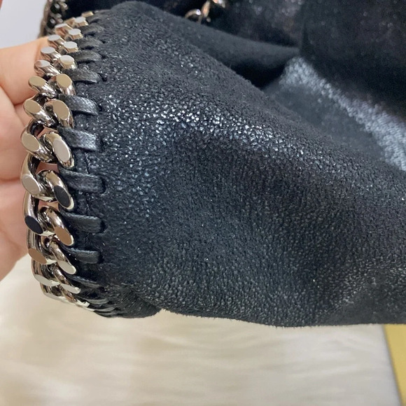 Stella McCartney Falabella Fold Over Shoulder Bag with Chain straps Black - Picture 8 of 17